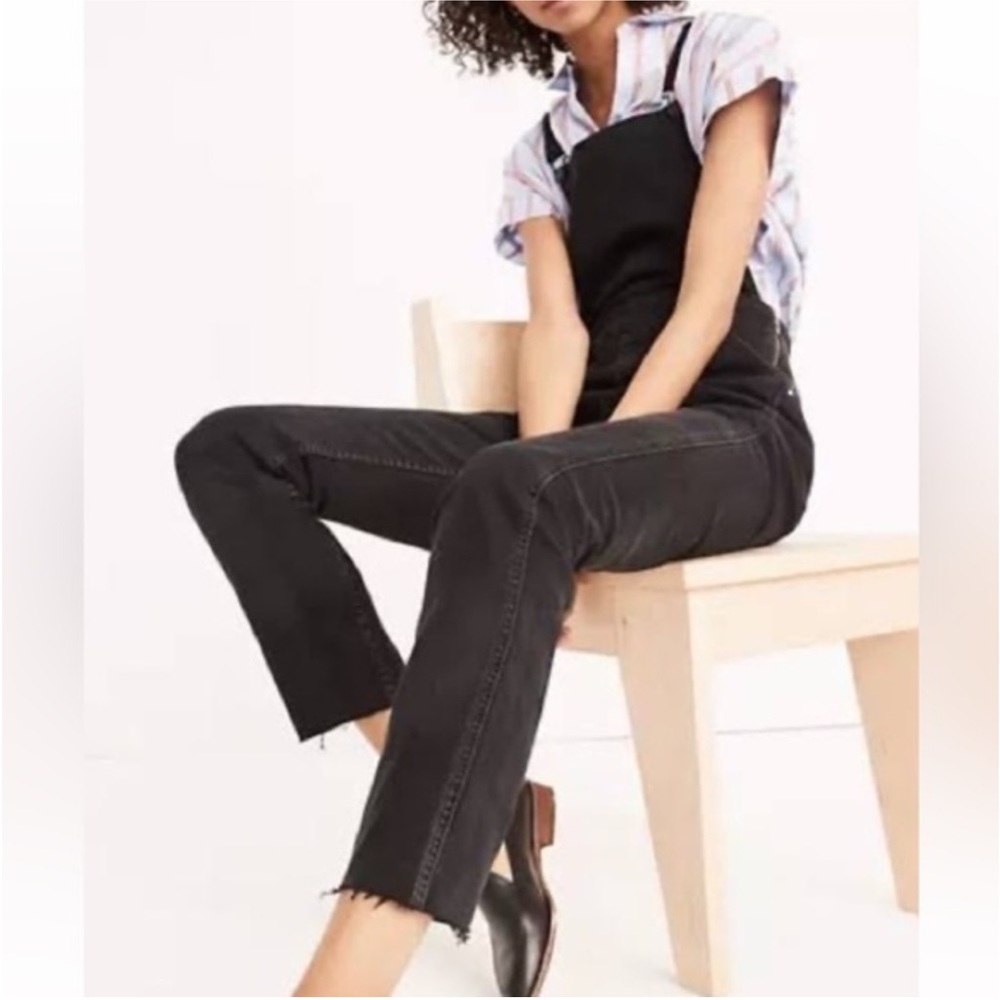 Madewell Black Skinny Jean Overalls